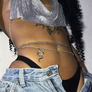 Sexy Snake Wraparound Rhinestone Belly Body Chain